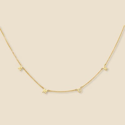 14K Solid Yellow Gold AMOR Necklace 17'' + 1'' Extender Love Pendant 1.4g