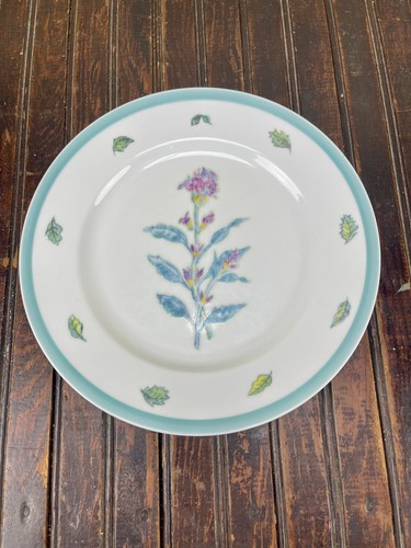 Williams-Sonoma Blue Flowering Herbs Plates Set of 8 Dinner Salad EUC Japan - Picture 10 of 17