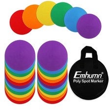 4"  9" Non-Slip Poly Spot Markers: PE, Gym, Dance, Sport - 6/12/24 Pcs, Vari...