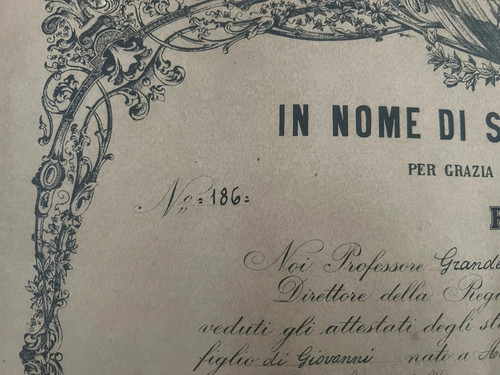 🔴 REGNO ITALIA laurea Ingegneria Vittorio Emanuele III Regno Italia 1924 - Picture 3 of 11