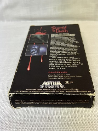 Scared to Death VHS Original Media SP Release Horror RARE 1985 - Picture 5 of 7