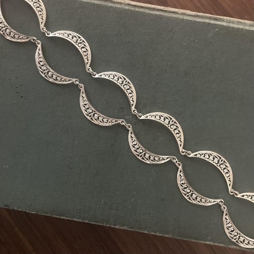 Vintage Necklace Filigree Silver Mayu Antique - Picture 3 of 8