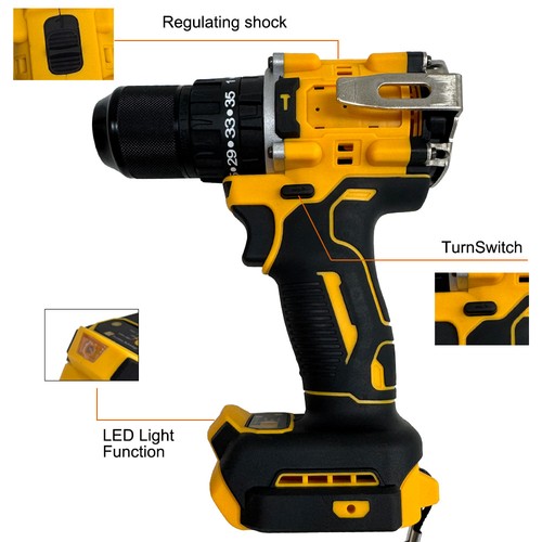 2 Gang Brushless Elektro Bohrmaschine Schlagbohrschrauber für Dewalt 18V 20V Akku - Bild 5 von 12