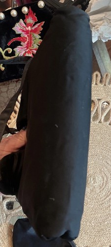 Vintage Black Satin Handbag - Picture 5 of 8