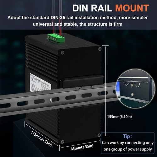 Industrial 16RJ45 PoE Switch Gigabit Managed 802.3at 250m Extend DIN Rail Mount - Picture 6 of 12