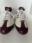 Under Armour Football Cleats Men's 13 White Maroon Red Athletic Low Sports Shoes