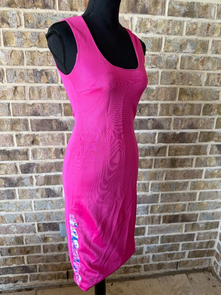 VERSACE Vestido Vaina Rosa Bodycon Ajustado Talla IT 38 EE. UU. Talla 2 Cuello Redondo Foto 2 de 4