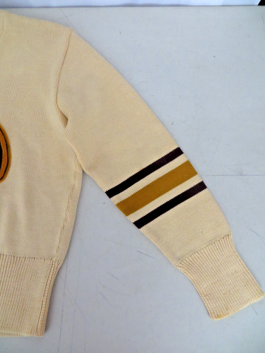 Antique Beige Maroon Gold WHITING COMPANY Lettermans Cheer Sweater Vest "Miller" - Picture 5 of 9