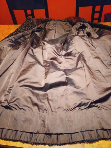 Abrigo Swing Mod De Colección Mediados de Siglo Años 50 1960 Cordero Persa Schiaparelli Manga 3/4 - Imagen 14 de 24