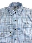 LL Bean Men's Tropicwear UPF 50+ Roll Tab Vented Blue Plaid Shirt Medium Tall