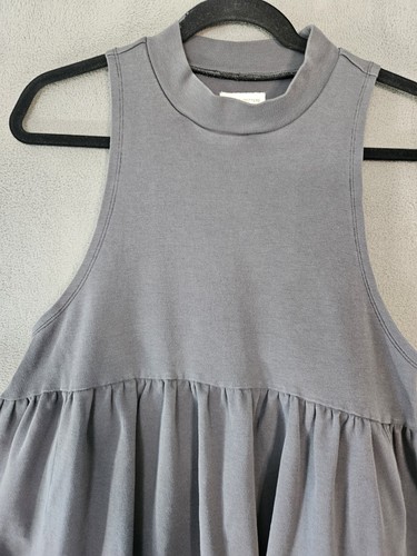 Urban Outfitters Womens Small Tank Top Shirt Gray Flowy Mockneck Preppy Boho - Picture 2 of 7