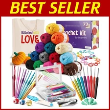 Colorful Yarn & Accessories - Ideal Crochet Starter Set
