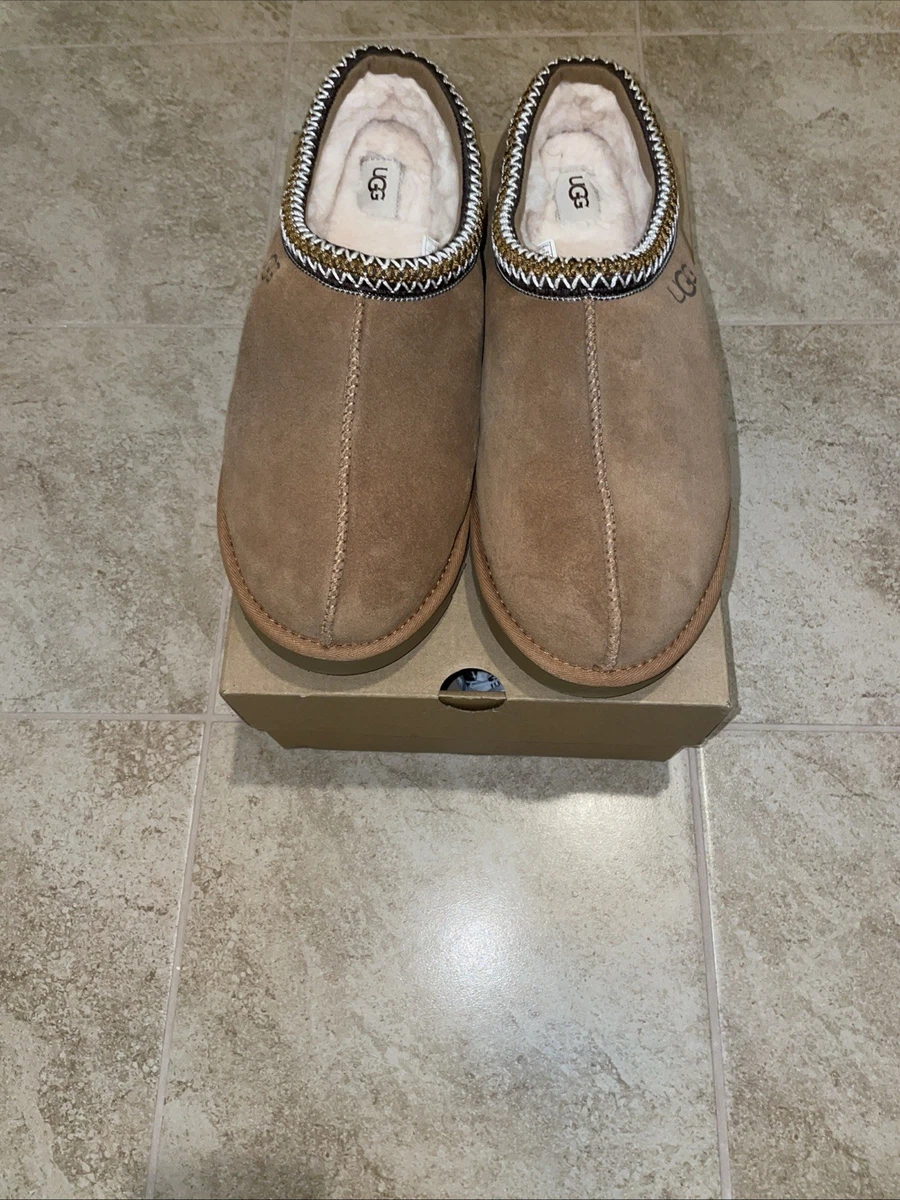 Ugg Australia Men\'s Brown Suede Shearling-Lined Moccasin Slippers Sz 14 Men main image 3