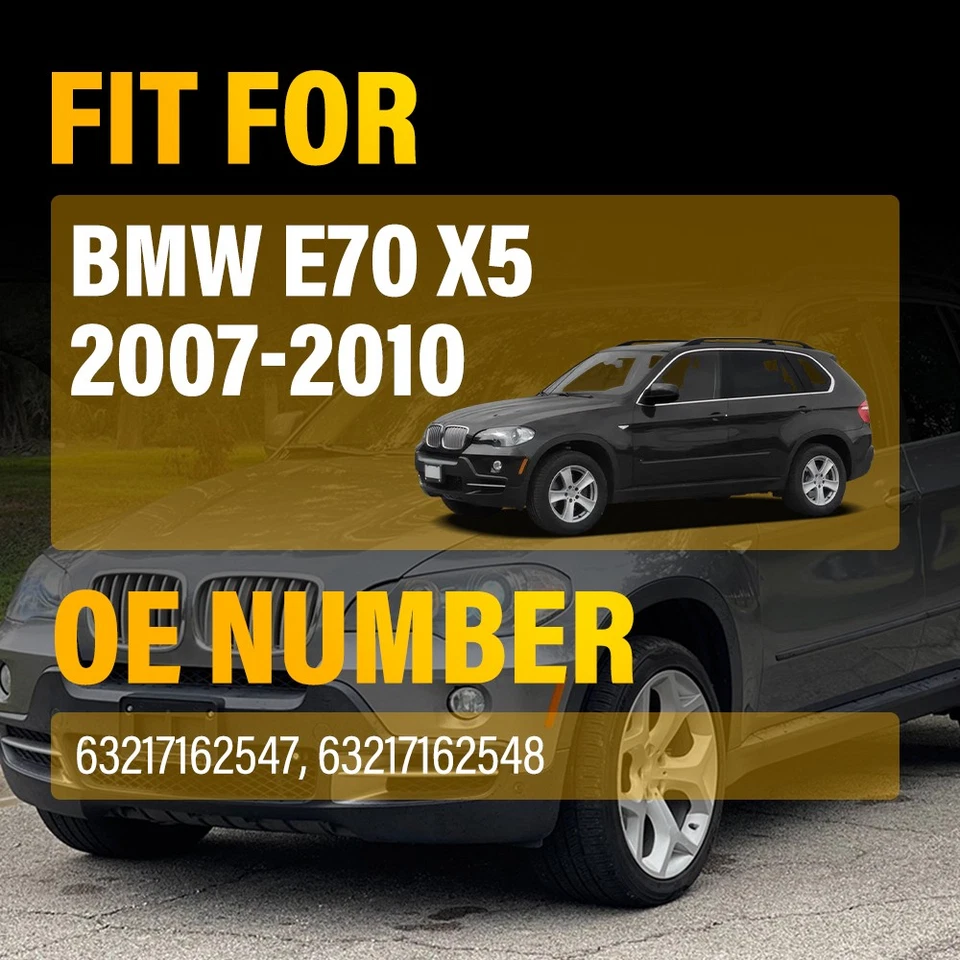 Marcadores reflectores parachoques delantero ámbar izquierdo derecho para BMW X5 E70 2007-2010 2-20X Foto 2 de 4