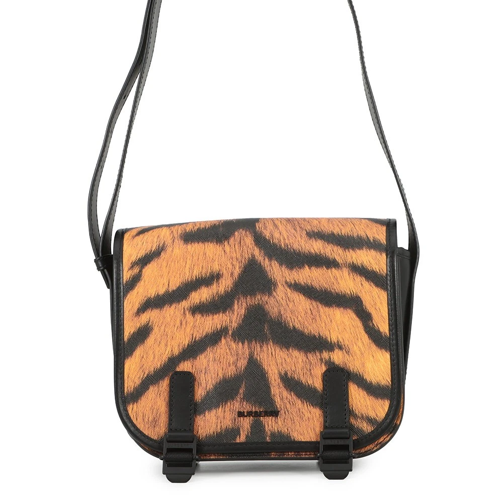 Burberry — BURBERRY Leopard Shoulder Bag PVC/Leather Black/Orange 8050873