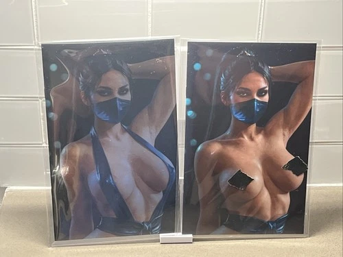Mortal Kombat Kitana Set Nice (Virgin foil) & Fully Exposed (Virgin) Sold Out NM