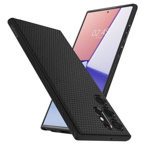 Etui Spigen Liquid Air na Samsung Galaxy S22 Ultra - czarny mat - Zdjęcie 3 z 12
