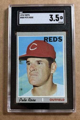 1970 Topps Pete Rose Baseballkarte #580 bewertet SGC 3,5 Cincinnati Reds