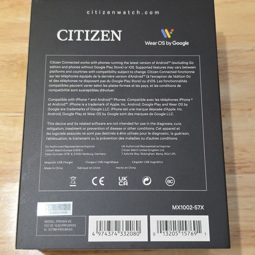 Citizen CZ Inteligentny ekran dotykowy Złoty Stal nierdzewna Smart Watch 44MM MX1002-57X - Zdjęcie 6 z 6