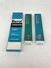 Vintage Lot of Berol Turquoise Eagle Mechanical Pencil Refills and Wood 2375