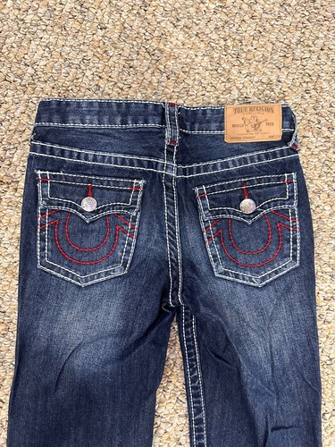 Blue Boys True Religion Jeans Size 12 With White Stitching - Picture 5 of 6