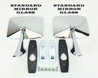 73-91 Chevy GMC Truck Square Rectangle Chrome Outside Rearview Door Mirrors Pair