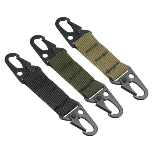 Belt Clips Belt Strap Set, 3Pcs Buckle Keychain for Camping Green Kaki - Picture 1 of 6