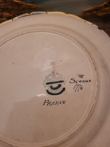 Antiker Sceaux France 6 Teller 19. Jahrhundert Porzellan Schrank handbemalt - Bild 7 von 24