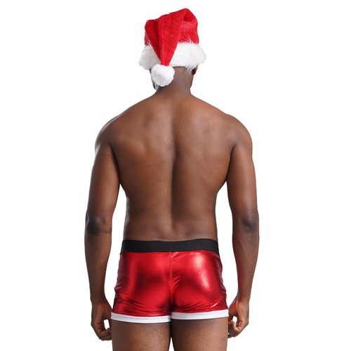 Mens Xmas Boxer Briefs Outfits Shorts Santa Claus Christmas Underwear Set Sexy - Picture 59 of 83