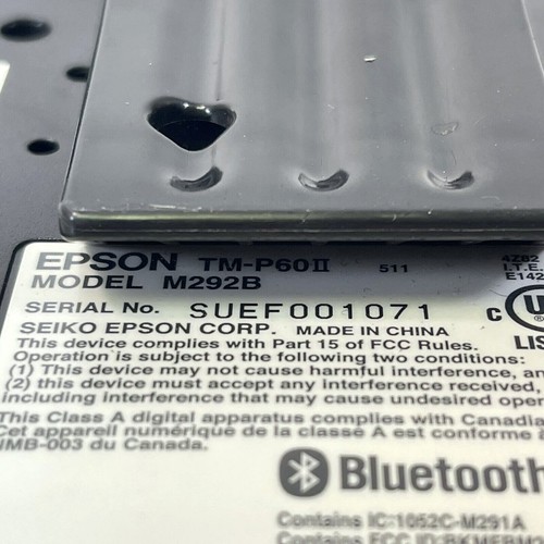 Epson TM-P60II Mobilink POS Thermal Receipt Printer Bluetooth Battery No Adapter - Picture 6 of 6