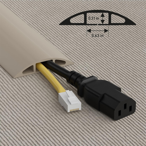6Ft Floor Cord Cover, Cable Protector, Hide Extension Cords, Protect Cords, Prev - Picture 3 of 12