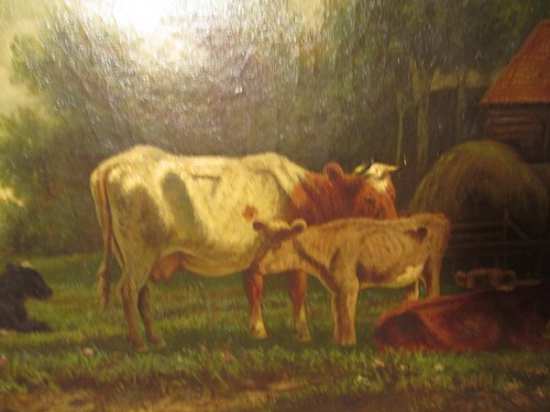 19th c Antique S. North Signed Landscape Painting Cows in Pasture - Picture 2 of 12