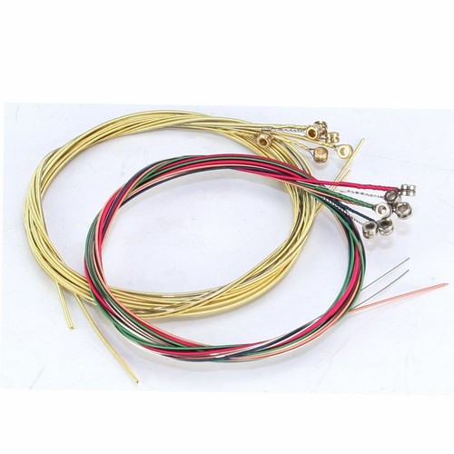 6 Stück/Set bunte Akustikgitarrensaiten 1.-6. Saite Stahlsaiten ersetzen - Bild 3 von 11