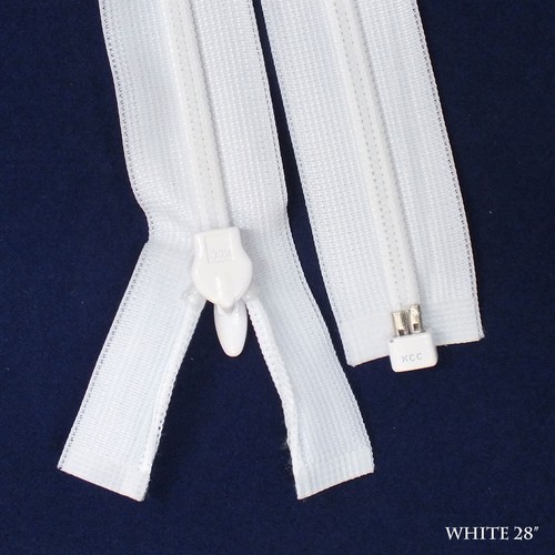 12 Quality Invisible Zipper, 1 Way Separating End, 28" White #501, Rare Item - Picture 3 of 4