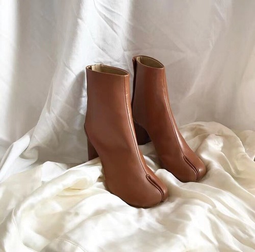 UK Chic Womens Tabi Split Toe Bootie Block Heel Side Zip Ankle Boots Shoes NEW - Picture 7 of 20