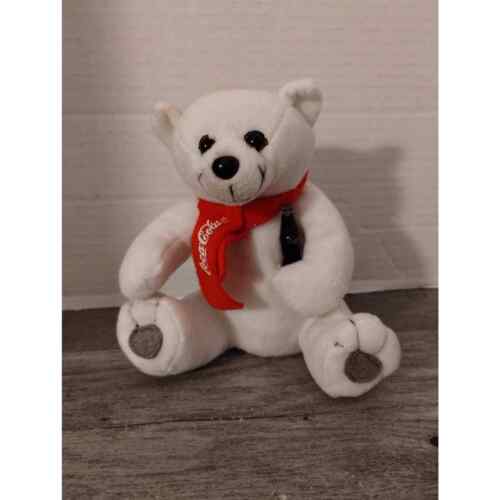 Collectible Coca Cola Plush 5" Polar Bear Red Scarf  - Picture 1 of 5