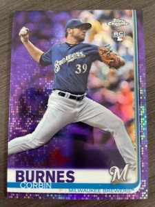 2019 Topps Chrome Corbin Burnes #84 Rookie RC Purple Refractor serial /299
