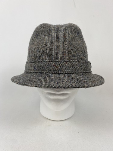 Vtg PENDLETON Virgin Wool Tweed Lined Fedora Retro Grandpa Top Hat USA Large - Picture 2 of 10