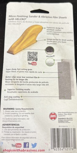 New Sealed Shopsmith MicroZip Sander w/12 Abrasive Film Sheets! P220 #12176 - Picture 2 of 2