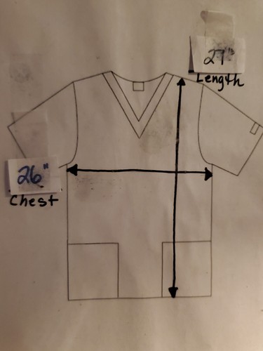 Scrub Top size XL-Vibrant Floral Print w/1 chest Pocket-Chest 26"/L 27" - Picture 4 of 4