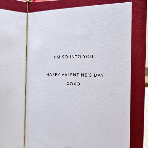 American Greetings Valentine's Day Card Hello Handsome Red Gold Ribbon - Picture 6 of 7