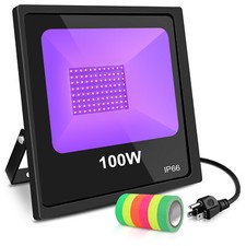 100W UV LED Blacklight IP66 Flood Light Party Stage Halloween Club Black Light