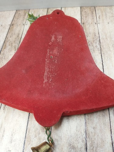Santa & Mrs. Claus Flocked Velvet Christmas Bell Wall Hanging Bell - Picture 11 of 11