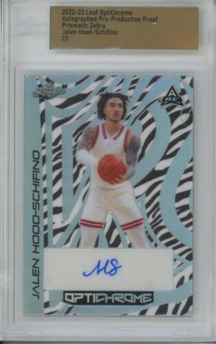 2022 Leaf OptiChrome Proof Prismatic Zebra Jalen Hood-Schifino 1/1 RC Auto - Picture 1 of 1