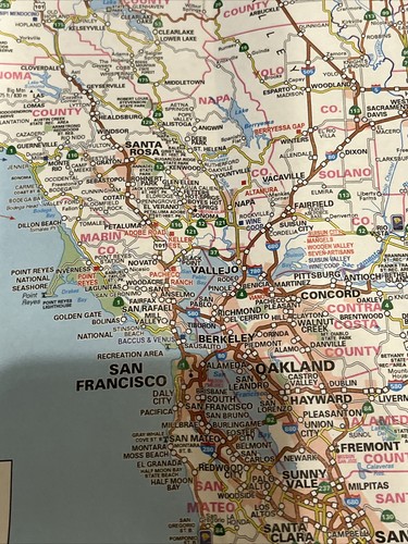 CALIFORNIA WINE MAP NAPA SONOMA WINE COUNTRY AAA MAP GUIDE MENDOCINO - Picture 5 of 8