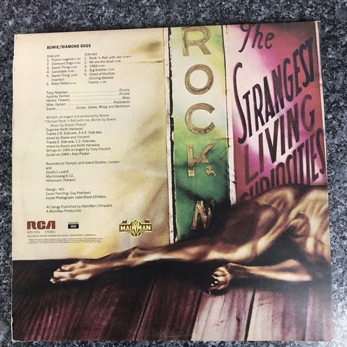 LP VINYL DAVID BOWIE ALBUM DIAMOND DOGS APL1-0576 UK 1ST PRESS 1974 EX+/EX+ - 第 8/17 張圖片
