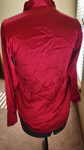H&M Women's Silk red Tunic Top with buttons - Size S - Picture 2 of 4