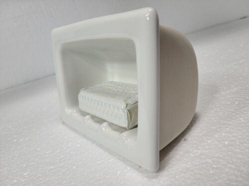 Vintage White Recessed Ceramic Soap Dish Tray Niche Mid Century Modern Kohler - Picture 12 of 17