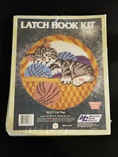 Vintage Latch Hook Kit Cat Nap