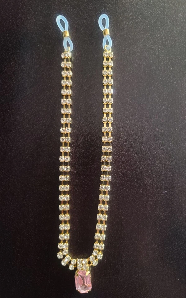 Pink Crystal Sexy Nipple Chain Non Piercing Goth Erotica Faux Rhinestone - Image 2 of 2